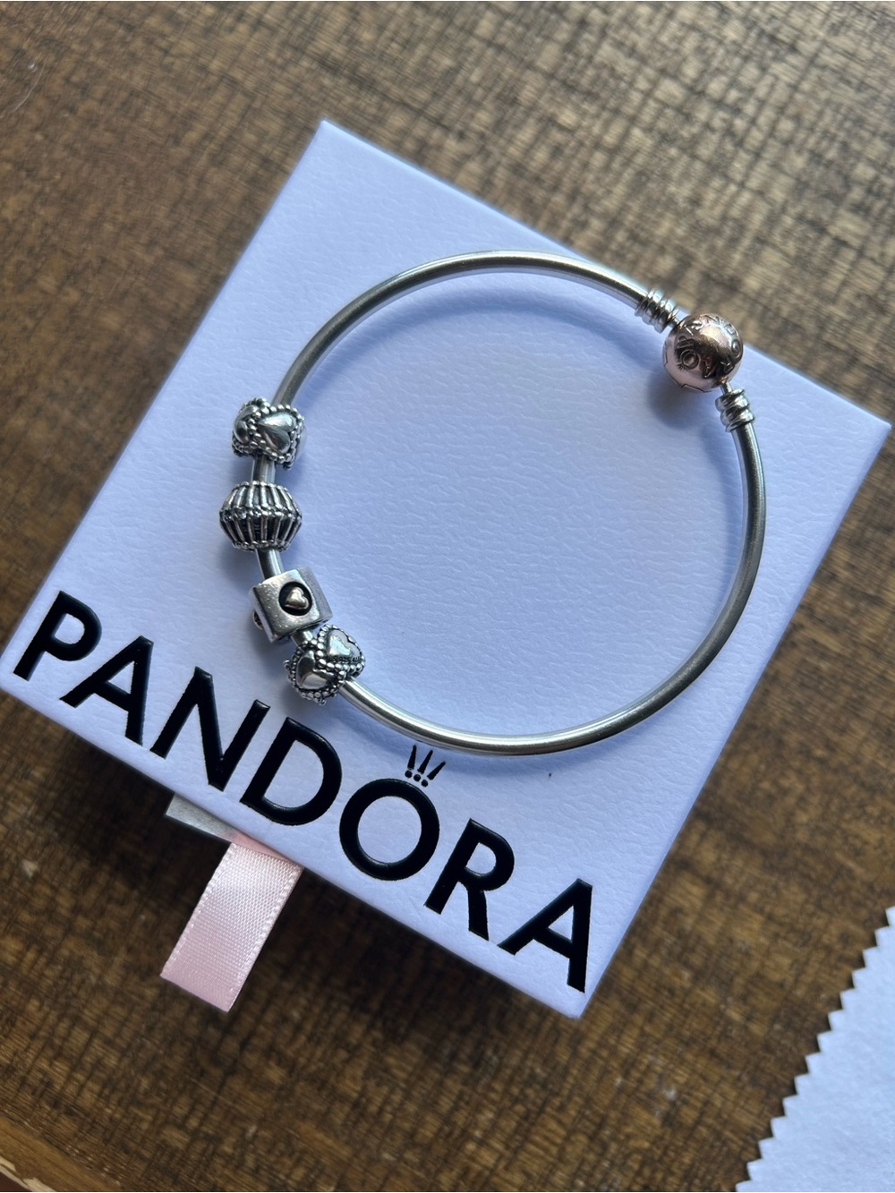 Pandora bracelet with charms